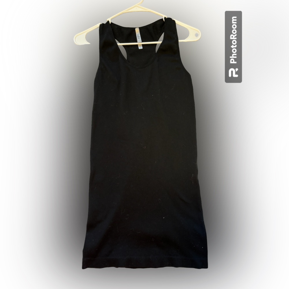 ONE SIZE BASIC BLACK MINI DRESS